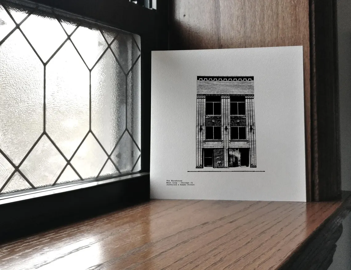 The Warehouse nightclub Chicago illustration / art print by cityartprints.com