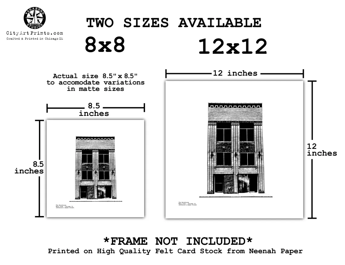 The Warehouse nightclub Chicago illustration / art print by cityartprints.com