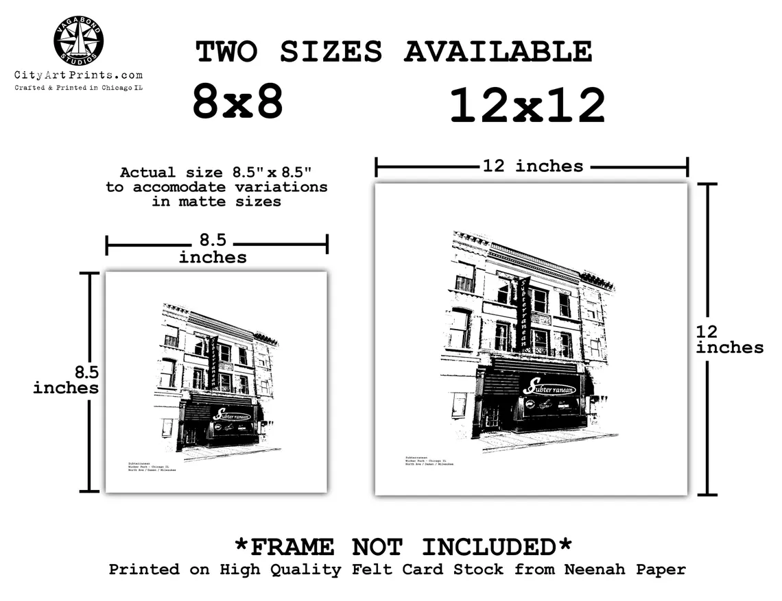 Subterranean Wicker Park Art Print / illustration by cityartprints.com